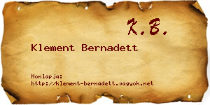 Klement Bernadett névjegykártya