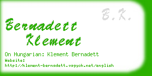 bernadett klement business card
